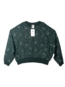 Nike Sportswear Club Fleece Sweatshirt Girls XL Crew Neck Metallic NWT - Picture 1 of 9