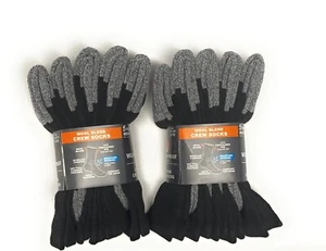 Weatherproof Men's Crew Socks Wool Blend Shoe Size 6-12, Black( Pack-10) - Picture 1 of 3