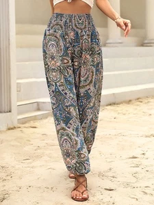 Legere Sommerhose mit Paisley Muster, Hose Aladinhose Haremshose - Bild 1 von 9