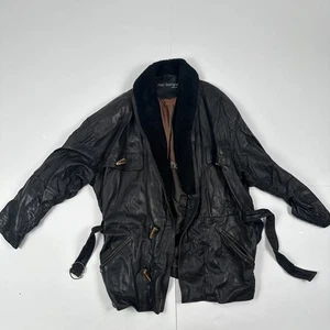 Marc Buchanan Pelle Pelle Giacca di Pelle Sherpa Collo Scialle Cappotto Taglia 44 - Foto 1 di 7