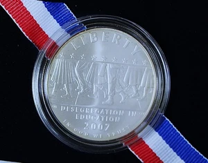 2007-P LITTLE ROCK CENTRAL HIGH SCHOOL DESEGREGATION 90% SILVER DOLLAR OMP OGP - Picture 1 of 4