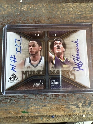 2009 NBA Sp Game Used Multimarks Dual Auto  D. J. Augustin  Jeff Hornacek #MD-HA - Image 1 of 4