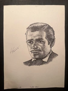 KOJI IKUTA “ CLARK GABLE”Copperplate Color Mezzotint ART PRINT SIGNED - Picture 1 of 12