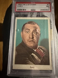 1959 Fleer The 3 Stooges #1 Curly PSA 7 Above Average Eye Appeal Top 30% - Picture 1 of 3