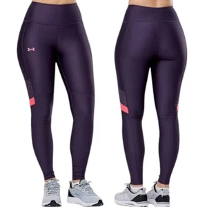 Under Armour Purple Compression Leggings Pink Stripe Size Small - Picture 1 of 15