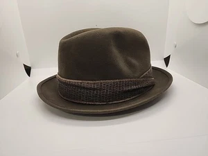 Antique JOHN B STETSON ROYAL DELUXE Gun Club 1100 Fedora Size 7 & 1/8 - Picture 1 of 9