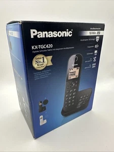 Panasonic KX-TGC420GB schwarz Telefon große Tasten Leuchtdisplay BRANDNEU - Afbeelding 1 van 1
