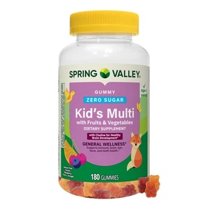 Spring Valley Zero Sugar Kids Multi Gummies 180 Count – Sugar-Free Vitamin Gummi - Picture 1 of 12