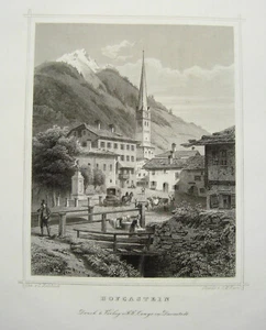 Bad Hofgastein Österreich wunderschöner echter Stahlstich 1842 - Picture 1 of 1