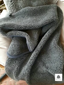 Schafwolldecke,Couchauflage Merino Schurwolle 100% 145/90  WOOLMARK anthrazit - Bild 1 von 3