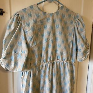 Amish Mennonite Cape Dress 46” Bust/34-38” Stretch Waist Modest Chevron Print