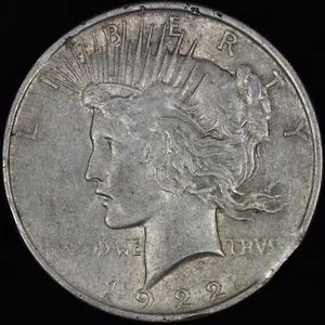 1922 PEACE DOLLAR ✪ CLIPPED PLANCHET ✪ SILVER COIN ERROR XF DETAILS ◢TRUSTED◣ - Picture 1 of 2