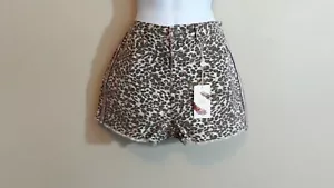 TOTALMENTE NUEVOS PANTALONES CORTOS DE CINTURA ALTA CHELSEA Y VIOLETA PARA DAMAS CON ESTAMPADO DE LEOPARDO JUNIORS (3) - Imagen 1 de 3