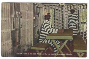 Zellenblöcke altes Gefängnis, St. Augustine, FL - afrikanische Schaufensterpuppen - Postkarte A2 - Bild 1 von 2