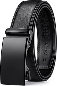 Mens Belt Leather Ratchet Belt for Men Dress and Casual with Adjustable Buckle, - Picture 1 of 12