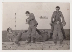 Soldiers Playing Fighting Wrestling Laughing Together Unusual Military Young Men - Picture 1 of 7
