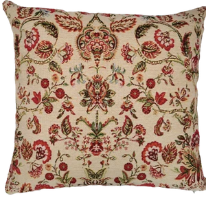 William Morris Tapestry Cushion, Poppies, Floral, Zip, Handmade + FREE DOOR STOP - Picture 1 of 14