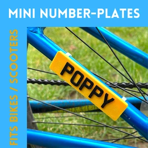 Name Number Plate Style for Bicycle / Cycling / Scooter E Scooters Custom Cage - Picture 1 of 1