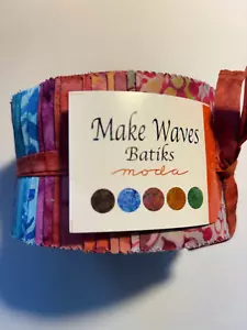 Moda MAKE WAVES Batiks 40 2 1/2" x 45" strips Jelly Roll 100% Cotton - Picture 1 of 7