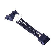 Phobya Adaptor Cable, 4-Pin Molex to 3-Pin 5V/7V/12V, 10cm, Sleeved, Black
