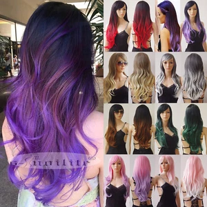 Women Full Wig Long Curly Wave Heat Resistant Synthetic Hair Costume Wigs Blonde - Picture 1 of 77