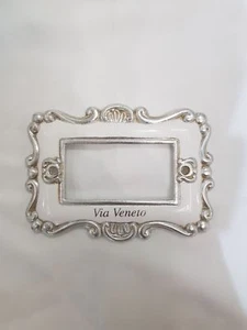 COPRI INTERRUTTORI 4 PULSANTI PLACCHETTE VIA VENETO CERAMICA PERLA E ARGENTO - Imagen 1 de 1