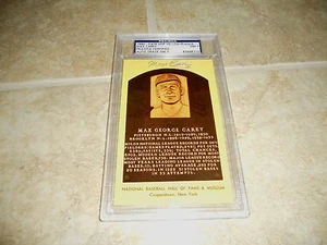 Tarjeta de placa de pelota de béisbol Max CareyYellow HOF certificado PSA casi nuevo 7 - Imagen 1 de 3