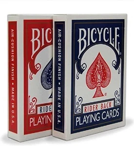 Tarjetas de juego traseras para ciclista, índice estándar, premium, paquete de 2-rojo y azul - Imagen 1 de 7