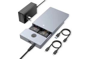 USB C 3.1 Gen2 10Gbps to M.2 Duplicator NVME Clone Dual-Bay Hard Drive Enclosure - Afbeelding 1 van 8