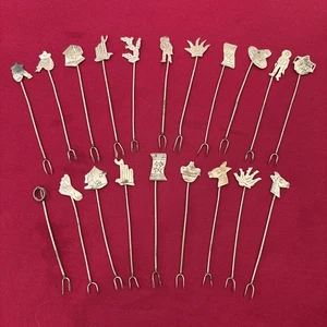 20 Vintage 1950 ’s Silver Cocktail Forks From Taxco, Mexico - Picture 1 of 2