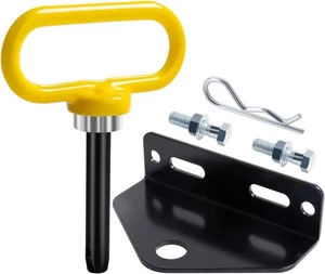 Towing Hitch Set, Universal Heavy Duty Zero Turn Mower Trailer Yellow+Black - Picture 1 of 10