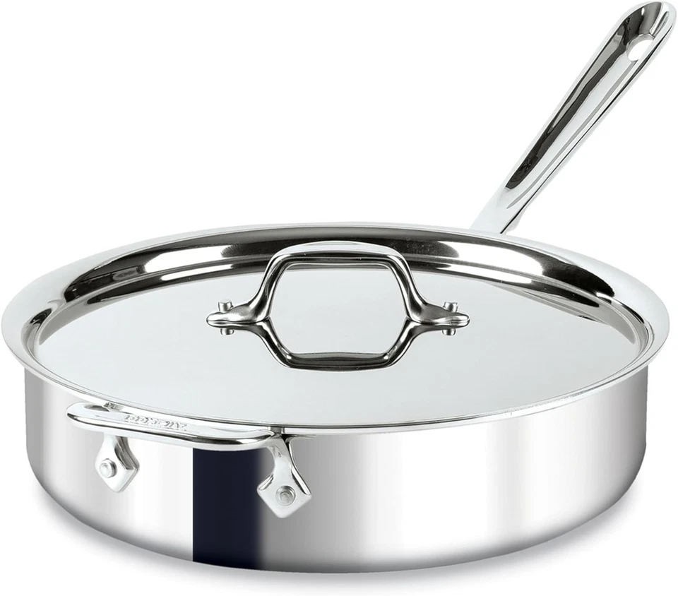 All-Clad D3 3-Ply Stainless Steel Sauté Pan 4 Quart Induction Oven Broiler Safe