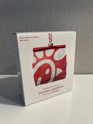 Chick-Fil-A Original Spicy Chicken Sandwich Bag Holiday Ornament 2025 LIMITED ED