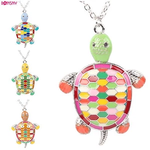 Cadena tortuga escudo tanque esmalte colgante colorido sin níquel verde  - Imagen 1 de 32