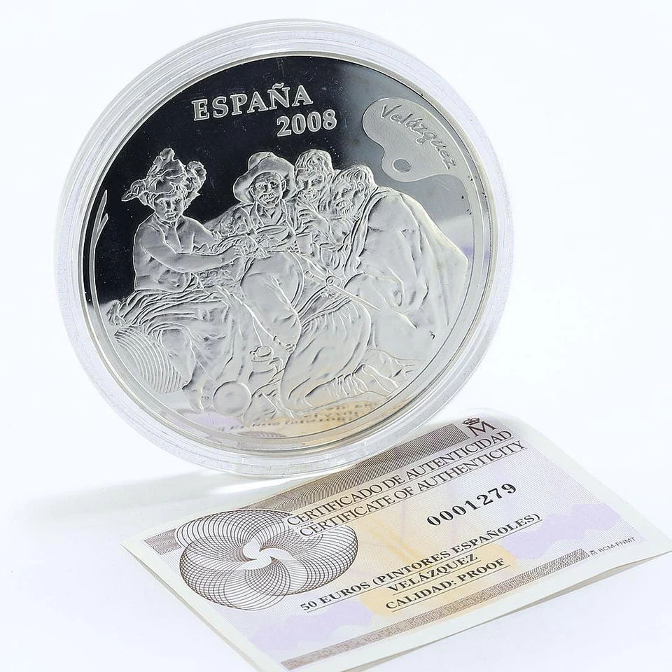Moneda de plata España 50 euros serie Pintores españoles Velásquez y su arte 2008 Foto 1 de 4