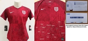 2019 England Lionesses Squad Signed Away Shirt – Williamson, Mead + Official COA - Picture 1 of 5