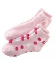 Earth Therapeutics 2-pk Pink Dotted & Solid Aloe Socks New
