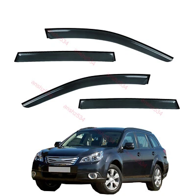 Window Visor Deflector fit 2010-2014 Subaru Outback Vent Shade Rain Guard Smoke - Image 1 of 4