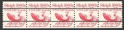 5 Pre Canceled Unused US Postage Auth Nonprofit Org 5.2 cent Stamps SLEIGH 1880s - Image 1 of 2