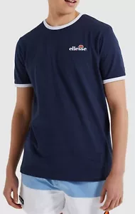 Camiseta ellesse Meduno Cuello Redondo Timbre Camiseta Retro Deportiva Top Informal Azul Marino - Imagen 1 de 3