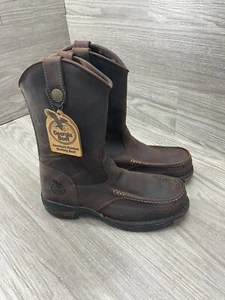 Georgia Men's GB00226 Athens Leather Moc Toe Zip back Work Boot Sz 10.5 W READ - Picture 1 of 7