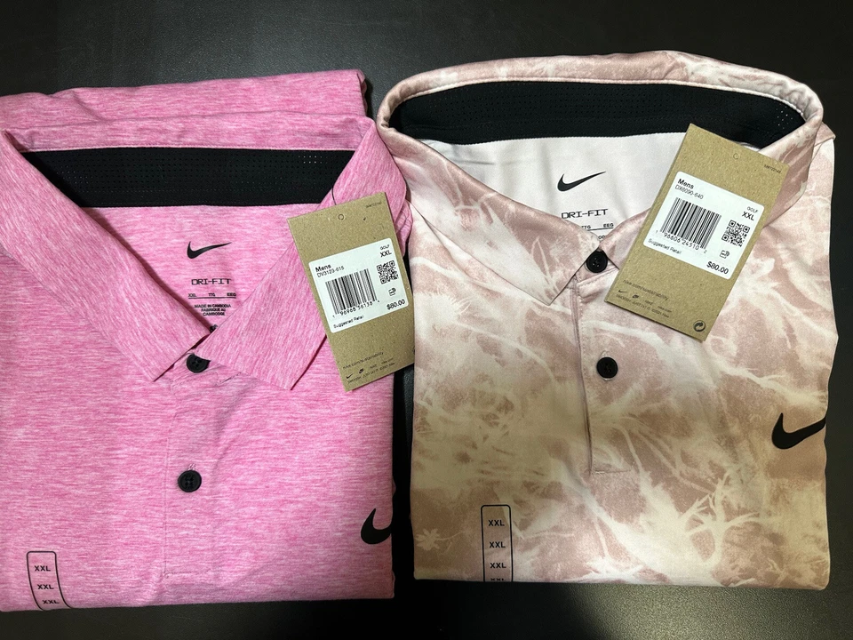 2-NWTS-2025-Nike Hombres Dri-FIT Vapor Golf Polos Talla 2XXL Rosa y Melocotón Foto 1 de 1