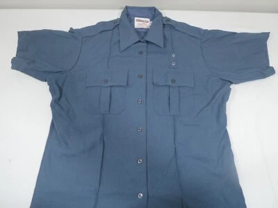 NUEVA CAMISA ELBECO NJ MUJER TALLA 44 POLI MANGA CORTA ELÁSTICA AZUL FRANCÉS Foto 1 de 3