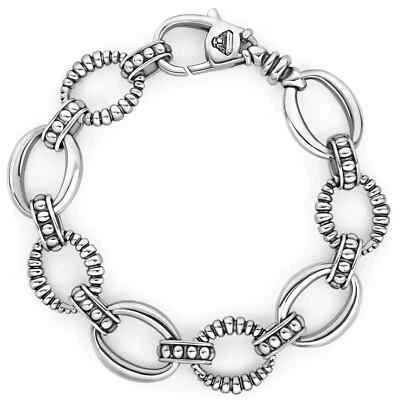 🆕️LAGOS Signature Caviar 925 Sterling Silver Oval Fluted Link Bracelet M (7) - Image 1 of 4