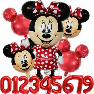 MINNIE MOUSE KINDERGEBURTSTAG + ZAHLEN 1 bis 19 - Maus Deko Kinder Party Ballon  - Bild 1 von 28