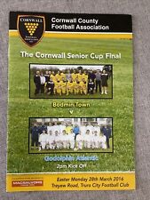 Cornwall Senior Cup Final football programme Bodmin v Godolphin 2015/16