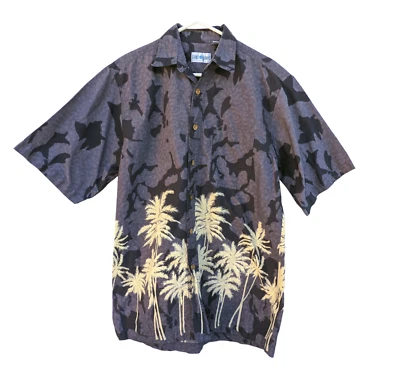Against The Elements Hawaiian Aloha Shirt Men's Size Large, Palm Trees - Image 1 of 3