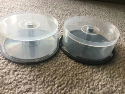 Nice 2 EMPTY CD DVD BluRay Discs Storage Cake Box Spindle Case Holds 25 CD each - Image 1 of 2