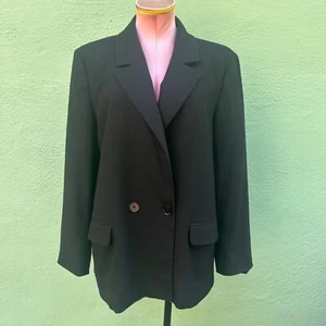 Anine Bing Becky Boxy Double-Breasted Blazer Black Women Cocktail Work Casual L - Picture 1 of 9