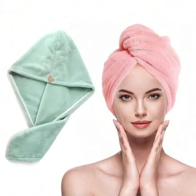 4pcs Quick Dry Microfiber Hair Towel Wraps – Absorbent Coral Fleece Turban - Image 1 of 4